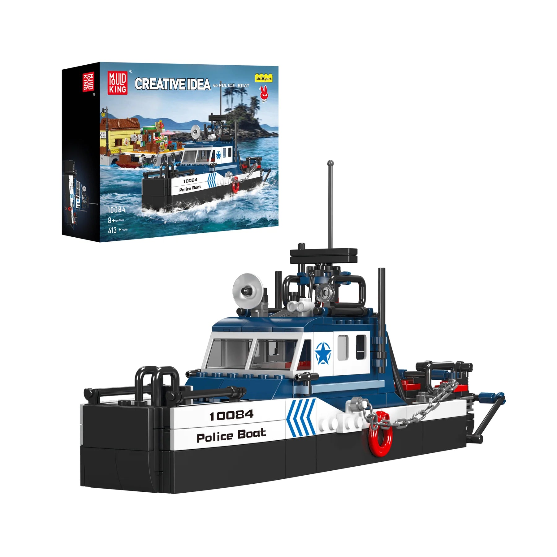 Παιχνίδι κατασκευών Police Boat, Mould King