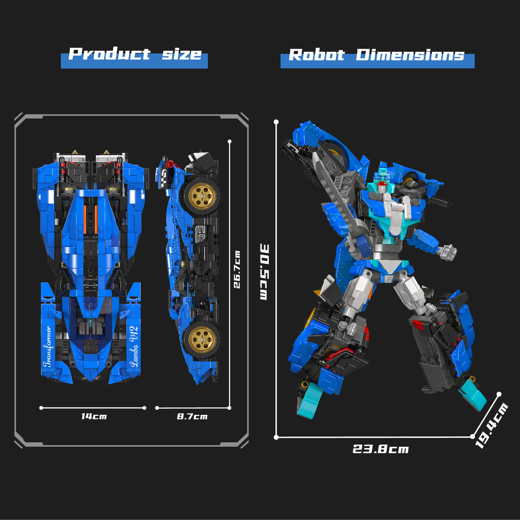 Παιχνίδι κατασκευών 2 in 1 Transformer Lambo V12, Mould King