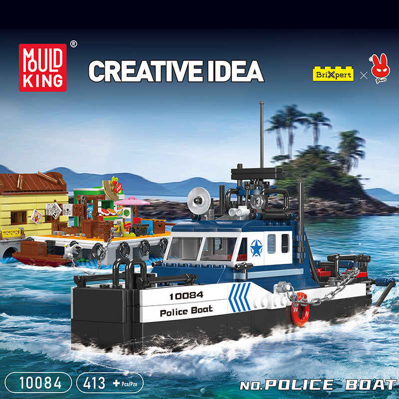 Παιχνίδι κατασκευών Police Boat, Mould King