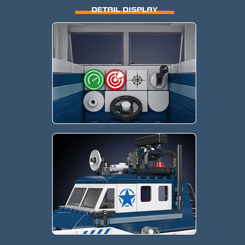 Παιχνίδι κατασκευών Police Boat, Mould King
