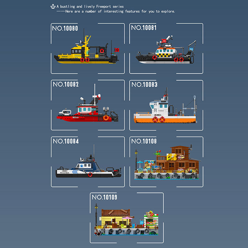 Παιχνίδι κατασκευών Police Boat, Mould King