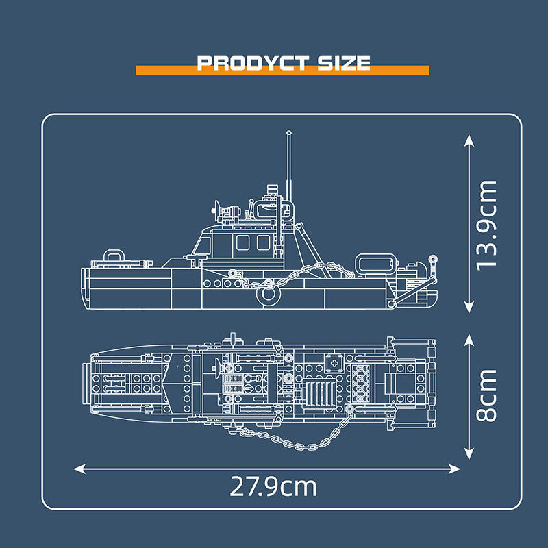 Παιχνίδι κατασκευών Police Boat, Mould King
