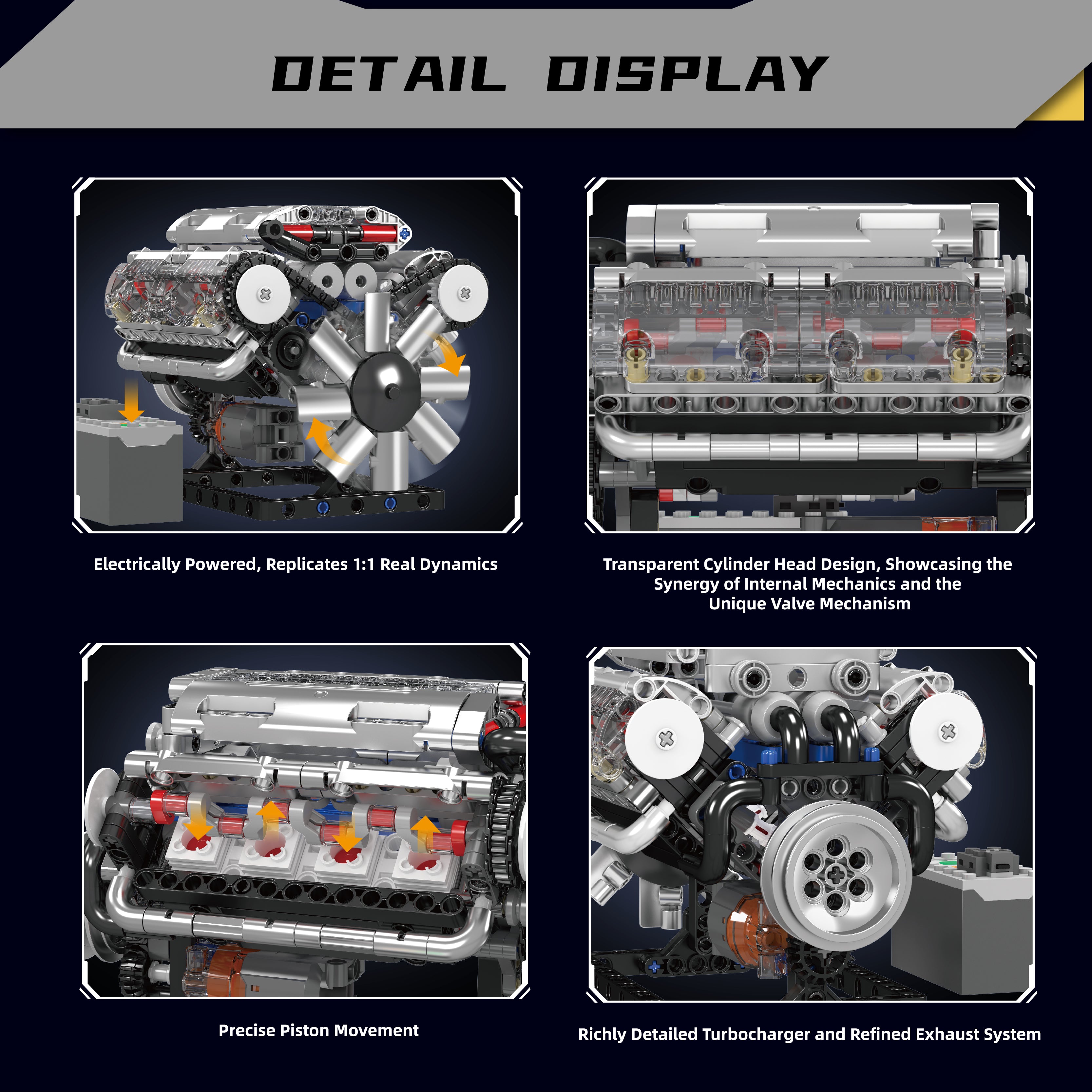 Κινητήρας V8, Mould King, Γκρι