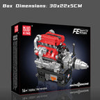 FE Κινητήρας V8, Mould King, Μαύρο Κόκκινο