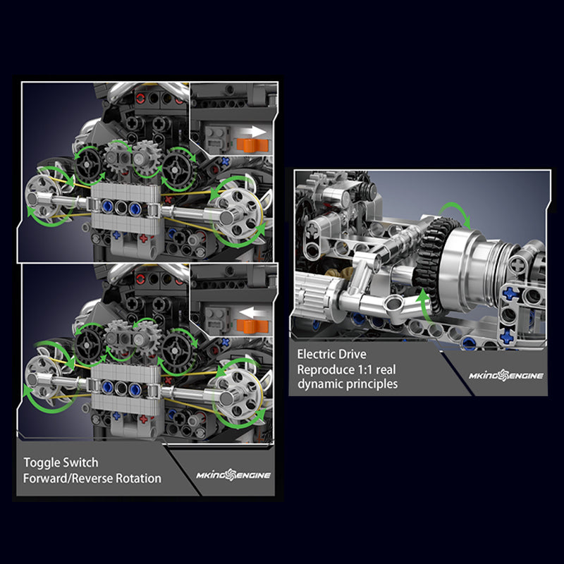 Παιχνίδι κατασκευών Turbocharged Κινητήρας Mould King, 10207