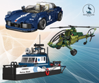 Set Παιχνιδιών (Αυτοκίνητο 911 Targa, Ερευνητικό ελικόπτερο & Police Boat)